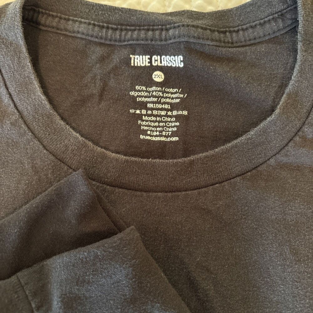 True Classic T Shirts Lot Of 4 Men 2X Black Short Sleeve Crew Neck - Picture 3 of 3